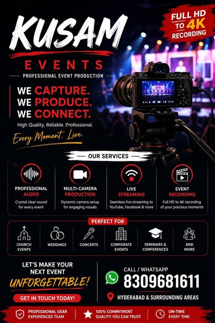 Kusam Events black and red flyer