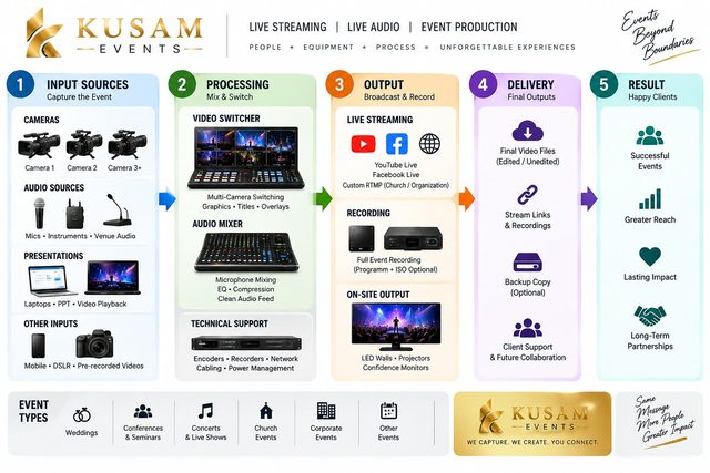 Kusam Events signal chain diagram