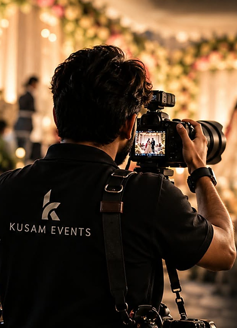 Kusam Events photographer at a wedding