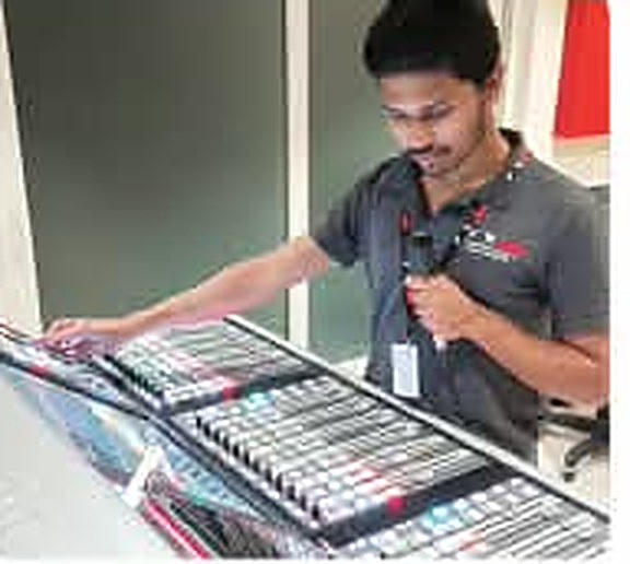 Our engineer at the mixing console